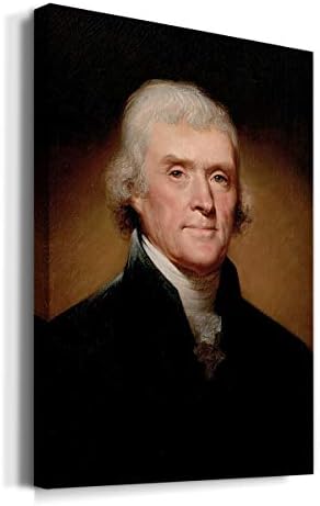 Renditions Gallery Thomas Jefferson Presidental Portrait Wall Art, Premium Gallery Wrapped Canvas Decor, Ready to Hang, 48 in H x 32 in W, Made in America Print Artwork
