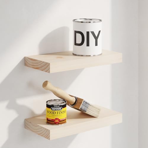 Homeforia 12 Inch DIY Floating Shelves, High-End Solid Pine Wood, Set of 3
