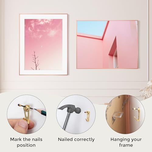 22x28 Metal Picture Frame with 18x24 Mat, Brushed Aluminum Finish, Tempered Glass Front, and Attached Hanging Hardware - Wall Display Frames for Vertical or Horizontal Orientation - Rose Gold