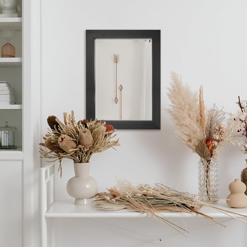 Ruomeng Wall Mirror Rectangle Decorative Mirror 12x16 Inch, Black | Decorative Wall Mirror for Bedroom Bathroom Living Room Dressing Room Entryway Small