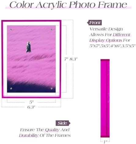 TWING 5x7 Picture Frame Acrylic Magnetic Wall Mounting/Self Standing Frame