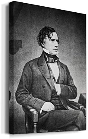 Renditions Gallery Franklin Pierce Presidental Portrait Wall Art, Premium Gallery Wrapped Canvas Decor, Ready to Hang, 27 in H x 16 in W, Made in America Print
