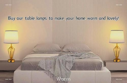 Touch Table Lamps Set of 2, nightstand lamp with USB Ports Bedside 3 Way Touch dimmer Desk lamp for Living Room Bedroom,Gold Plated Spiral cage Base Design Warm White dimmer Bulbs Included.