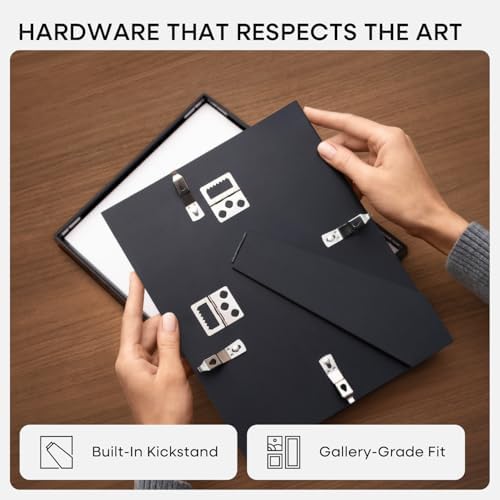 Homeforia 4x6 Black Picture Frame, High-End Metal, 3x5 Mat, Glass