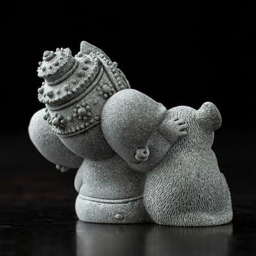 livelyfish Hindu Elephant Statue Lord Ganesha Figurine Meditation Buddha, C