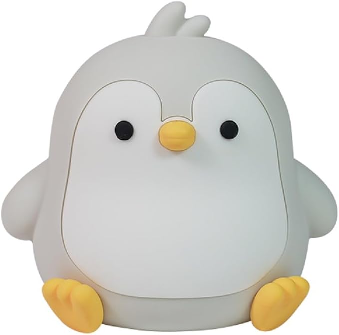 Penguin Night Light for Adults,Dimmable Cute Silicone Animal Nightlight with 7 Colors and 30min Timer Penguin Lamp, Rechargeable Bedside Touch Lamp for Kawaii Room Decor