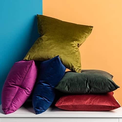16x16 Velvet Throw Pillow Covers Set of 2 for Couch Sofa Bed,Navy Blue