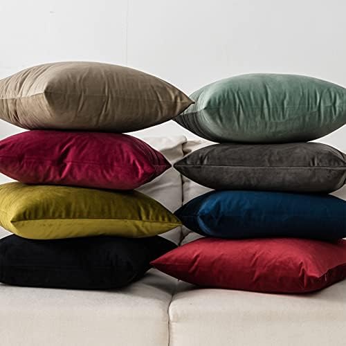 Stone Couch Velvet Throw Pillow Covers 22x22 inch Set of 2 with Zipper Decorative Luxury Soft Solid Rectangle Cushion Covers Case for Sofa Bed Living Room Car