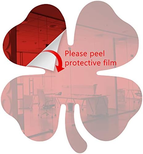 Acrylic Mirror 7" Wide Shamrock Light Red .118" Thick No Adhesive Reflective Pieces Perfect for DIY Arts and Crafts School Projects Home or Office Decor Special Events by Marketing Holders