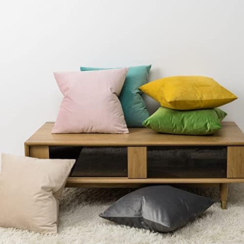 JUSPURBET 28x28 Euro Velvet Throw Pillow Covers Set of 2,Pink