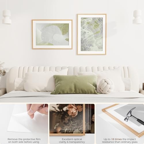 Fun Memories 20x28 Oak Picture Frame for Wall, 20x28 Frame with Matted to 16x24, Solid Wood Picture Frames for Wall Art Photo and Prints (Natural, 1 Pack)