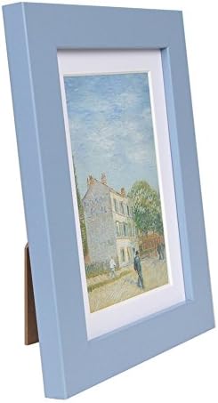 Muzilife Blue 5x7 Wood Picture Frame with Mat, Real Glass Cover, 4 Pack