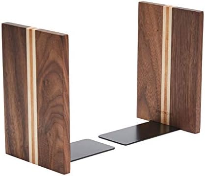 Pandapark Wood Decorative Bookends,Non-Skid Bookend for Shelves,Heavy Duty Bookends,Book Stand for Books/CDs,1 Pair
