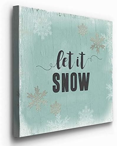Renditions Gallery Xmas Artwork Prints for Home Decor Let it Snow on Christmas Canvas Wall Hanging Art for Bedroom Living Room & Kitchen Decorations - 40"X40" LT05