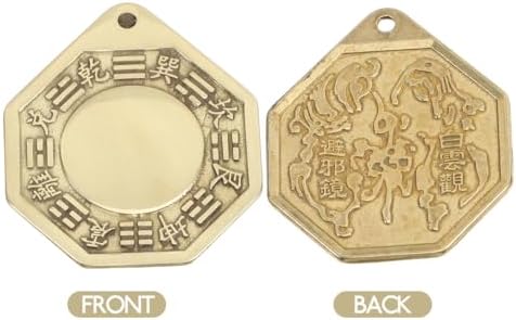 Zerodeko Traditional Chinese Copper Bagua Mirror 1.96 Inch Convex Feng Shui Wall Hanging for Home Decoration and Spiritual Protection Set of 4