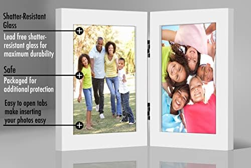 Americanflat 4x6 Double Picture Frame - White