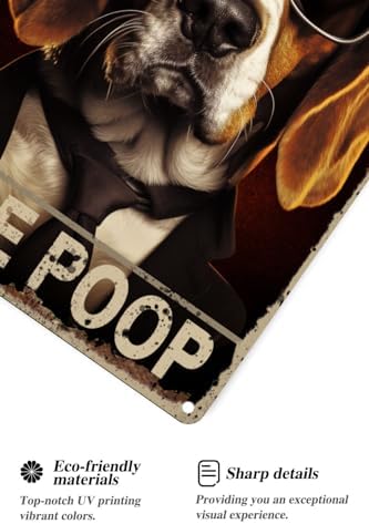 Beagle Have a Nice Poop Bathroom Funny Novelty Metal Sign Retro Wall Decor for Home Gate Garden Bars Restaurants Cafes Office Store Club Sign Gift Plaque Tin Sign 12x8 INCH(4166)