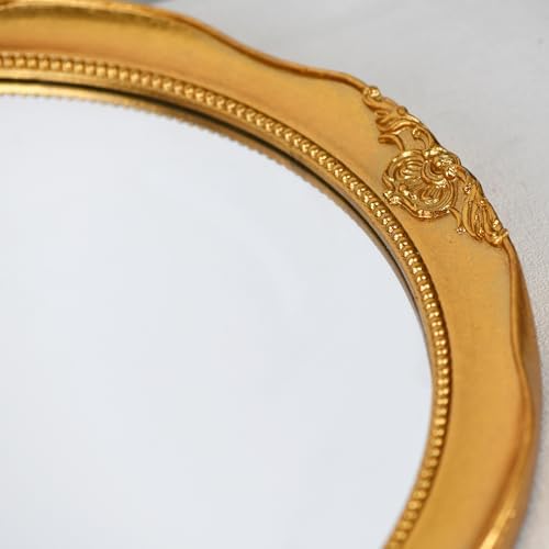 Funerom Vintage Decorative Wall Mirror Hanging Mirror Round (Gold 16 inch)
