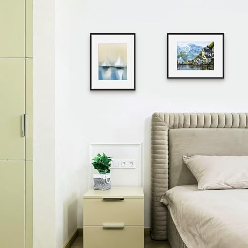 Picrit 11x14 Picture Frame Set of 12, Modern Gallery Wall Frames, Black