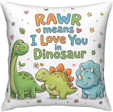 Cute Dinosaur Throw Pillow Cover