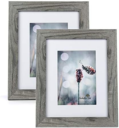 Grey 8x10 Picture Frame set of 2,Display 8x10 without Mat or 5x7 with Mat