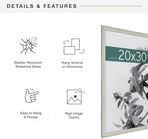MCS Studio Gallery Poster Frame, 20x30, Gray Woodgrain, 1-Pack