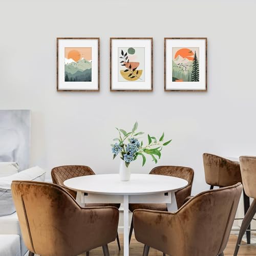 Picrit 11x14 Picture Frame Set of 12, Modern Gallery Wall Frames, Brown