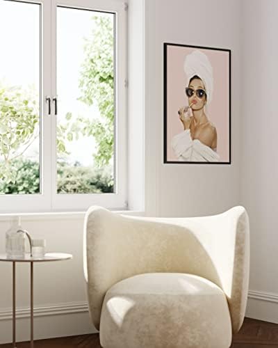 Haus and Hues Audrey Hepburn Wall Art and Wall Decor Audrey Hepburn Poster Hollywood Wall Art, Audrey Hepburn Pictures for Wall, Vanity Room Wall Art (24" x 36" Framed Black)