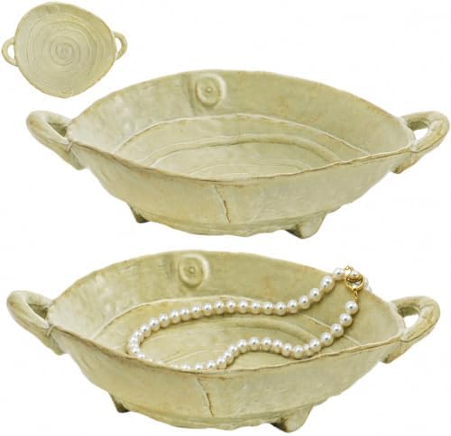 Small Decorative Bowl, 7.7 Inch Ceramic Key Bowl for Entryway Table