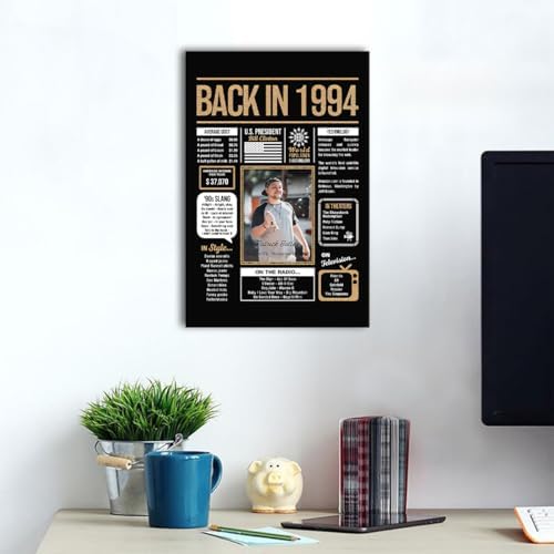 Personalized 31st Birthday Party Decorations Men, Women, Him, Her - Custom Gifts Idea For 31 Years Old, Back In The Year You Born Newspaper For 31st Birthday Poster No Frame Black Gold