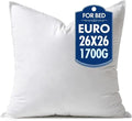 MIULEE 26x26 Inch Synthetic Down Alternative Euro Pillow Insert | Euro Decorative Throw Pillow 26 x 26 Inch Body Bed Sleeping Ultra Soft Fluffy Form for Sofa Couch Bed