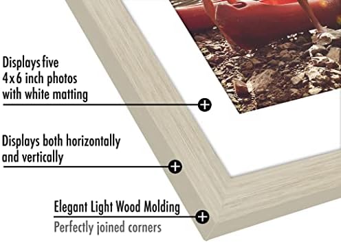 Americanflat 4x6 Collage Picture Frame - Fits 5 - Light Wood