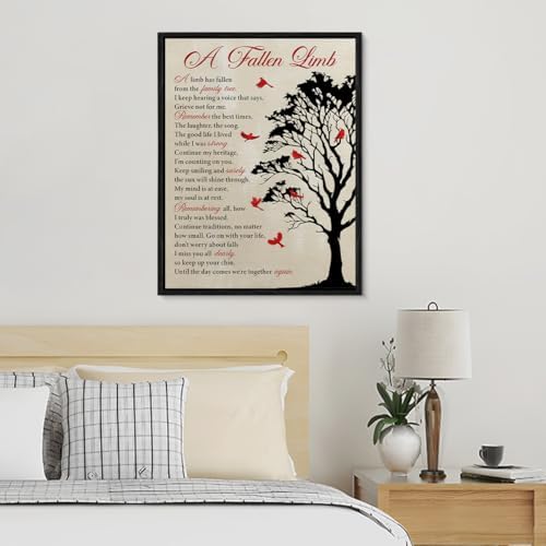 Framed Wall Art a Fallen Limb Memorial Poster Print Wall Decor | Sympathy Bereavement Gifts for Loss of Loved One Painting for Home Bedroom Decoration 11.5x15 Inches