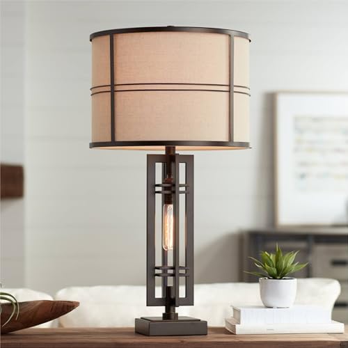 Trenton 28" Tall Table Lamp Bronze Oil-Rubbed Night Light Table Top Dimmer