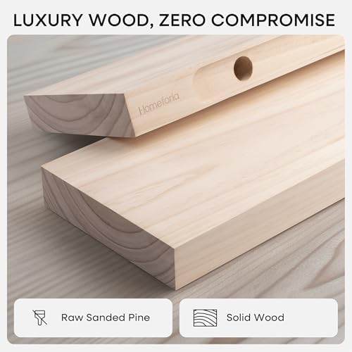 Homeforia 60 Inch DIY Floating Shelves, High-End Solid Pine Wood, Set of 2