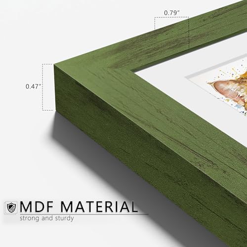 Picrit 5x7 Picture Frame Set of 12, Gallery Wall Frames, Green Wood Grain