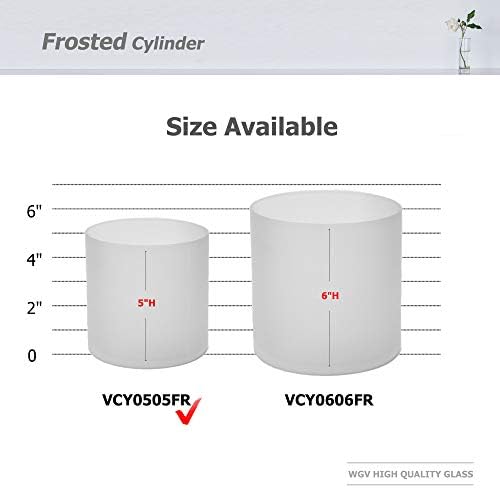 WGV Cylinder Vase, Diameter 5", Height 5", Frosted Glass Floral Planter Container, Floating Candle Holder for Wedding Party Event Home Office Decor, 1 Piece