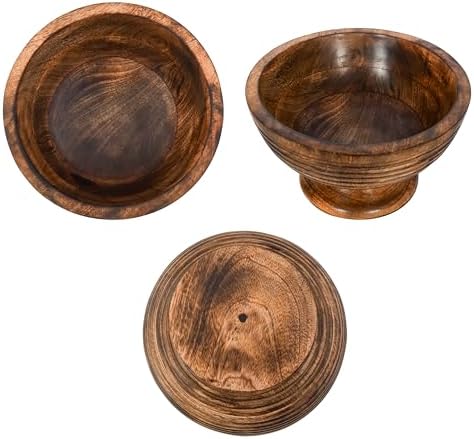 Natural Wooden Tray, Serving Bowl for Salad, Veggies and Fruits, Large Deep Tray for Family, Party (Ring Bowl)