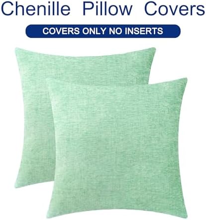 CaliTime Decorative Couch Throw Pillow Covers 24 X 24 Inches Grey Green