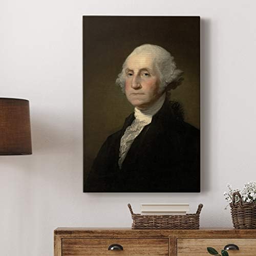 Renditions Gallery George Washington Presidental Portrait Wall Art, Premium Gallery Wrapped Canvas Decor, Ready to Hang, 27 in H x 16 in W, Made in America Print Artwork
