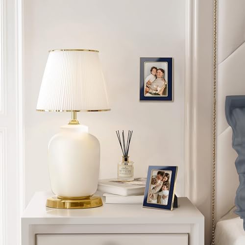 eletecpro 2.5x3.5 Enamel Picture Frame with Real Glass Cover, Navy, 2-Pack