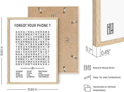 HAUS AND HUES Funny Bathroom Decor & Prints | Framed Funny Kids Bathroom Word Search Art, Beige Frame Guest Bath Wall Decor, Powder Room Humor | 12"x16"
