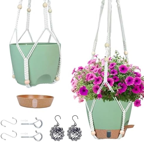 Hanging Planter for Indoor Plants 8 Inch, 2 Pack, Self Watering