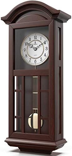 Pendulum Wall Clock, Hanging Wooden Grandfather Wall Clock, Quiet