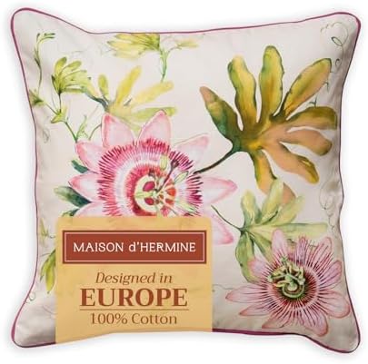 Maison d' Hermine Throw Pillow Covers 100% Cotton (18" x 18" - Pack of 1)