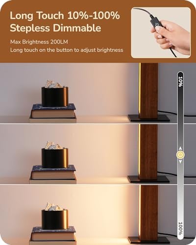 EDISHINE Wooden LED Corner Floor Lamp & LED Table Lamp