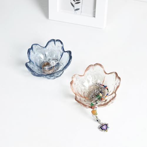 Crystal Orange Flower Ring Dish Jewelry Tray