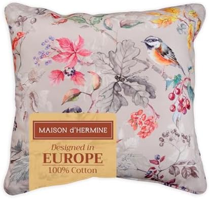 Maison d' Hermine Throw Pillow Covers 100% Cotton (18" x 18" - Pack of 1)