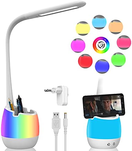 ERAY LED Desk Lamp with Pen Holder for Home Office Dorm, Touch Dimmable