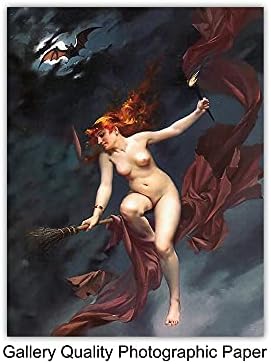 Witch Decor - Witchy Room Decor - Wiccan Art - Wicca Print - Pagan Gifts - Goth Room Artwork - Gothic Wall Art - Witchcraft - Black Magic - Creepy Scary Vintage Picture Photo - Medieval Picture